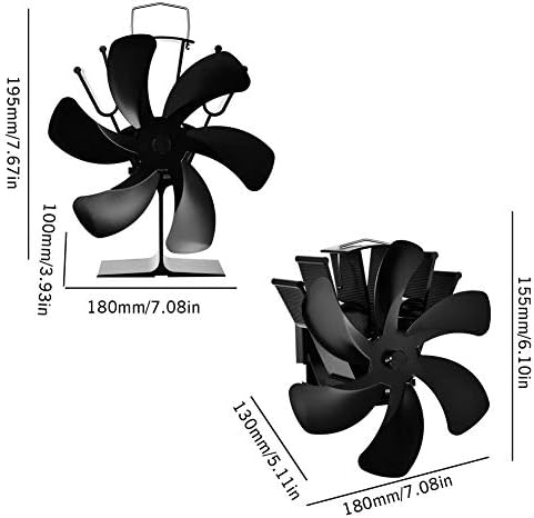 GaYouny Черно Камина 6 от Лопатките на Вентилатора за печки с топлинна захранването Дърво Горелка Безшумен Вентилатор за домашна Камина Ефективно разпределение на то?