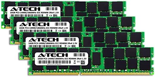 Комплект оперативна памет A-Tech обем 64 GB (4x16 GB) за Dell PowerEdge R710 - DDR3 1866 Mhz PC3-14900 ECC с регистрация RDIMM 2Rx4 1.5 V - Сървър