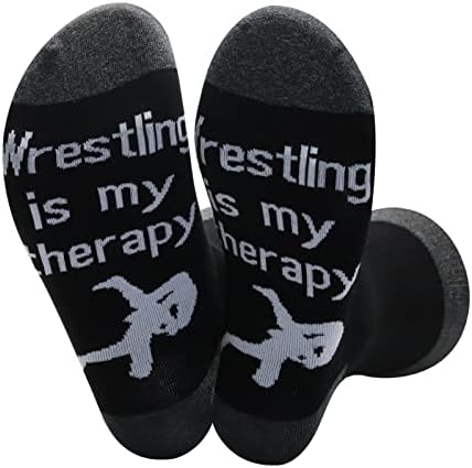 Спортни Чорапи JNIAP Борба Борба Is My Therapy Подарък Чорапи за Рестлеров 2 Чифта Чорапи за мъже