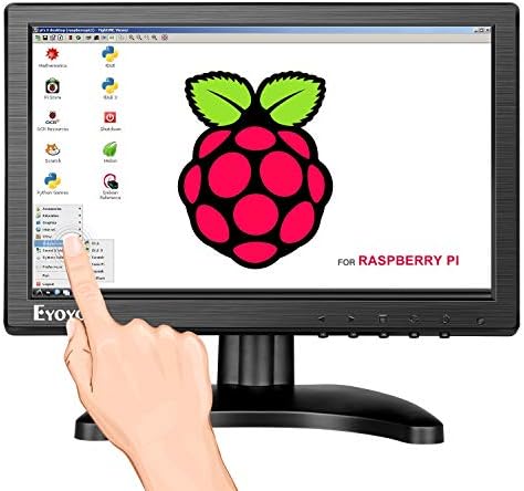 Eyoyo Малък Сензорен Монитор 10 инча Малък HDMI VGA Сензорен Монитор Raspberry Pi Сензорен Екран 1280x800 IPS Дисплей за PC преносим Компютър Raspberry Pi с Високоговорител