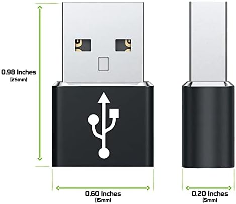 Бърз USB адаптер-C за свързване към USB-порт, който е съвместим с вашите RED Hydrogen One за зарядни устройства, синхронизация, OTG-устройства, като клавиатура, мишка, Zip, геймпад, pd (2 опаковки)