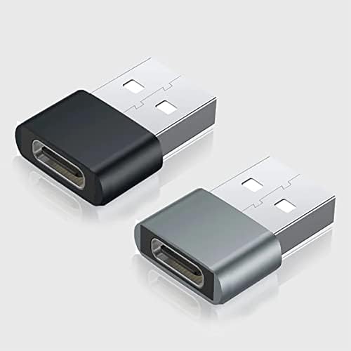 Бърз USB адаптер-C за свързване към USB конектора на Samsung Galaxy A70 за зарядни устройства, синхронизация, OTG-устройства, като клавиатура, мишка, Zip, геймпад, pd (2 опаковки)