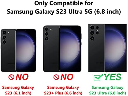 Чанта-портфейл XNXCEVI Galaxy S23 Ultra 5G, Кожен калъф-портфейл премиум-клас с панти капак-фолио [RFID Заключване] [Отделения за карти] [Стойка] устойчив на удари калъф за Samsung Galaxy S23 Ultra 6,8 инча (червен)