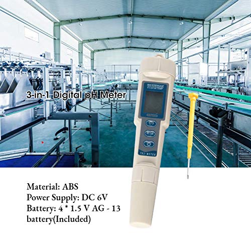 Тестер вода 3 в 1, Преносим PH метър, Точното измерване за измерване на PH, CE и температурата на разтвора, се прилага до източници на вода, Лабораторни тестове