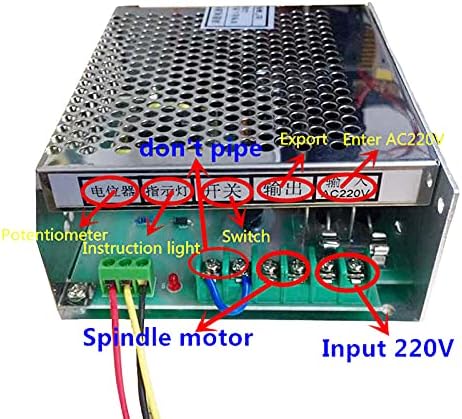 HANPOSE за шпиндел с ЦПУ двигател за постоянен ток, 300 W с въздушно охлаждане 0,3 кВт Фреза двигател и датчик на скоростта на въртене на шпиндела Комплект с ЦПУ и 52 мм Зажимная цанга за гравиране DIY (комплект 300