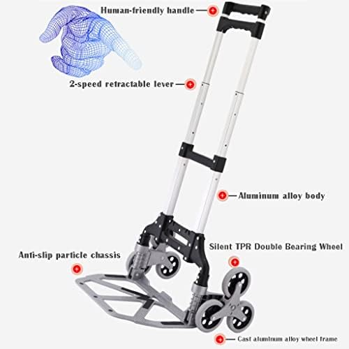 Количка за Сгъваема Количка Ръчна Количка за 6-дължината на колесната За Изкачване На стълби Ръчни Колички, Толкающая Количка Количката Количка От Алуминиева Спла?