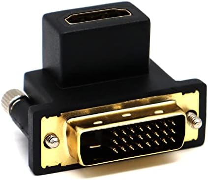 Адаптер AWADUO HDMI-DVI кабел DVI (24 + 5) Мъж-HDMI Female на 90 градуса с позлатените конвертером Поддръжка на 1080P за PS4, TV Box, Blu-ray, проектор, HDTV