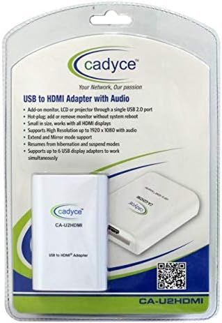 Cadyce USB-HDMI с поддръжка на звук 1080p (Full HD) (CA-U2HDMI)