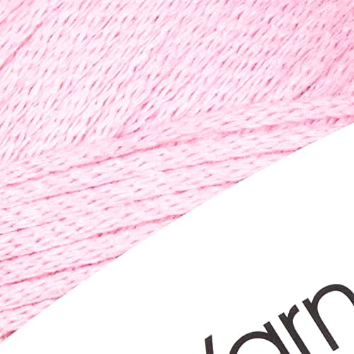 YarnArt Ресни от памук Хармонични цветове, Уникални Изделия от ресни 8,80 унция, 246,06 Ярда 80% Памук, Ресни от въжето, с Ресни от прежди средно тегло (762 розово)