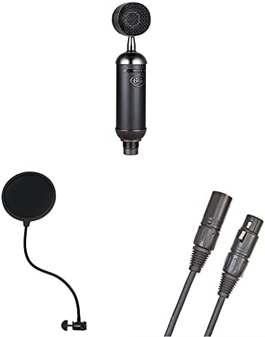 Кондензаторен микрофон Blue Blackout Spark SL XLR за запис и стрийминг на живо с однослойным микрофонным поп-филтър Г-It с C-Скоба и микрофонным кабел D ' Адарио Classic серия XLR