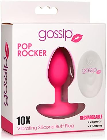 Вибратор за анален корк Gossip 10X Pop Балансьор с дистанционно управление. Висококачествен Силиконов Вибриращ Анален Секс-играчка с Аналната тапа за мъже, Жени и Възрастни двойки. Розово, Батерия за дистанционното
