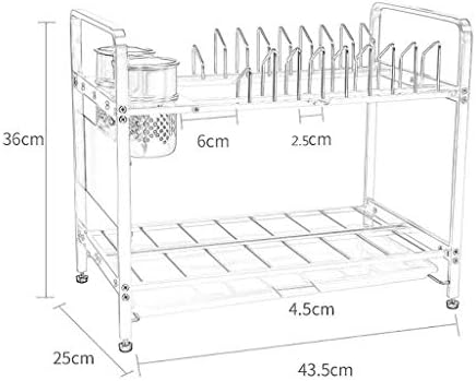 Поставка за прибори JAHH - Сушилник за съдове с група за дъска за табла за, 2-Слойная Поставка за прибори за хранене, Голяма (Цвят: E)