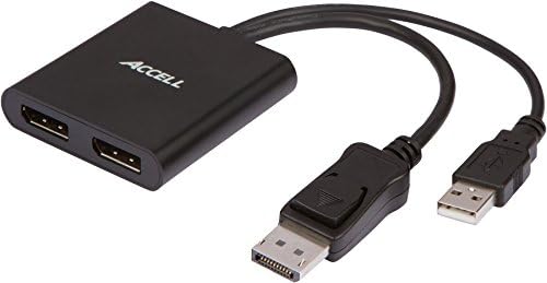 Accell mDP-2DP MST хъб + Кабели - Mini DisplayPort 1.2 - 2X DisplayPort 1.2 MST хъб + 2X Кабели DisplayPort 1.2