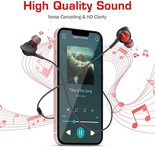 Слушалки с кабел с жак 3.5 мм, трайни ушите с микрофон и контрол на звука, дълбоки бас, чист звук, Неподатливостта ушите, съвместими с LG Q92 5G, конфигурирани AKG