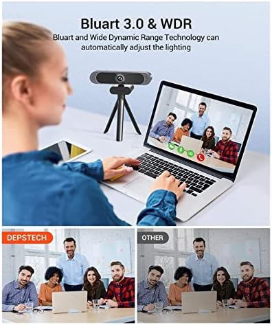 Уеб камера BIALL 4K 8-МЕГАПИКСЕЛОВА HD Уеб-камера с микрофон с Шумопотискане/Защитен калъф/Статив, подключаемая и воспроизводимая, USB уеб камера за конферентни видео