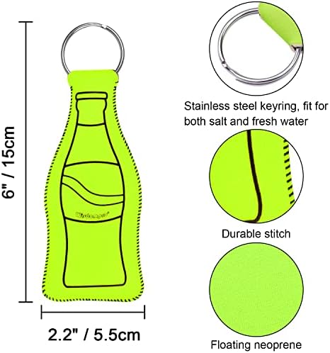 Плаващ Ключодържател Wisdompro за ключове от кораби, Плаващи 5-6 Клавиши, Водоустойчива Верижка за ключове от Неопрен - Оранжево, Зелено
