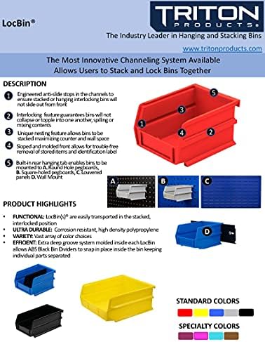Стенен кутия за съхранение Triton Products LocBin 3-210MCWS, Блокер пластмасови кутии с ръководството за монтиране на стена 8-3/4 L и фитинги, 24 бр., Многоцветен, 26 бр.