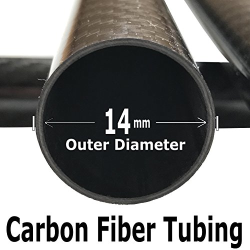 KARBXON - Тръби от въглеродни влакна - Черна - 14 мм X 12 мм X 500 мм - Кухи пръти, изработени от въглеродни влакна - Гланц на тръби от въглеродни влакна - Тръби от чист карбон - Лесен high-performance прът от въглеродни