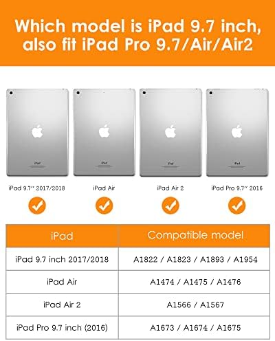 Описание: Калъф за новия iPad е 9,7 инча 5-ти /6-то поколение 2018/2017 с притежателя на Apple Молив, кожен калъф-за награда премиум-клас с поставка за Apple iPad е 9,7 инча, също е подходящ за iPad Pro 9,7/ 2 Air /Air