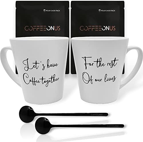 КАФЕ ЗА наша сметка - Нека да пият кафе заедно до края на живота си, Набор от Кафе на Steins - Сватба, Подаръци за Годишнина от Годеж за Него, Нея, Двойки