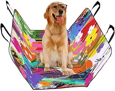 Калъф за седалка кучета ENEVOTX Обичай Цвете Doodle Art Блок С ръчно рисувани Печат Калъфи за автомобилни седалки за Кучета Водоустойчив Нескользящие Трайни Меки Седалки ?
