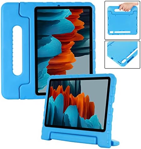 i-оригинален Детски калъф за Samsung Galaxy Tab S8/Galaxy Tab S7 11 инча, SM-X700/X706/T870/T875/T878, лесно Сгъваема Противоударная дръжка-стойка, Защитен калъф (син)