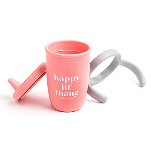 Bella Tunno Happy Sippy Cup - Преходни поилки за деца от 6 месеца и по-големи с подвижни дръжки и нетоксичен силикон, не съдържа BPA, Happy Lil Thang, 8 грама