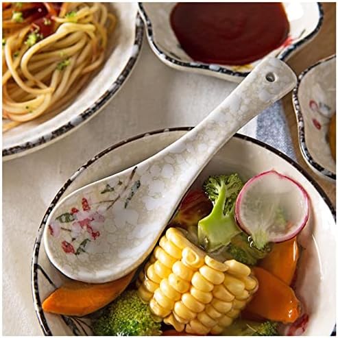 Лъжица KIZQYN, 2 бр., керамична лъжица в японски стил, ориз, лъжица, кухненски прибори, лъжичка за разбъркване, суповая лъжица, лъжица суповая