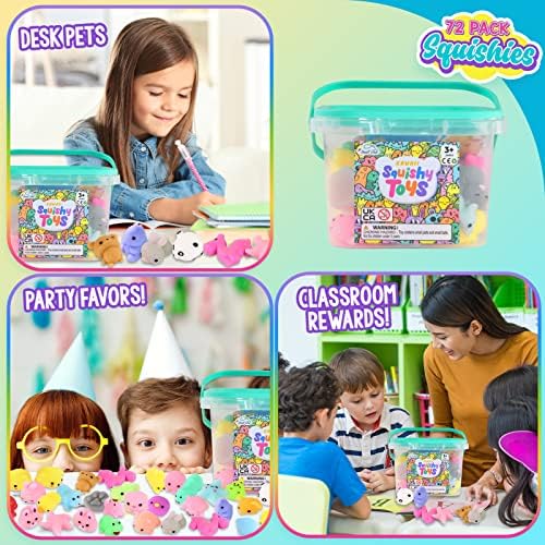 72 Бр. Меки играчки Squishies Mochi, кавайные мини-меки животни, мека играчка за облекчаване на стреса на Едро за Коледно парти, награди, в класната стая, подарък за рожден де