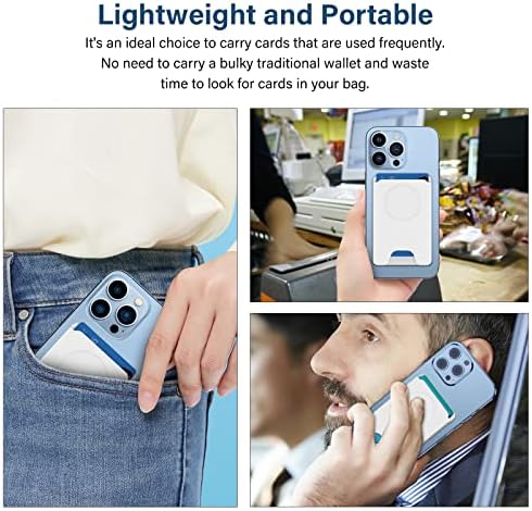 Магнитен портфейл AUROX е Съвместим с чантата Magsafe за iPhone 14/13/12 серия, собственик на чантата за магнитни карти с MagSafe【Чантата само】 Подходящ за химикалки с конектор Pop