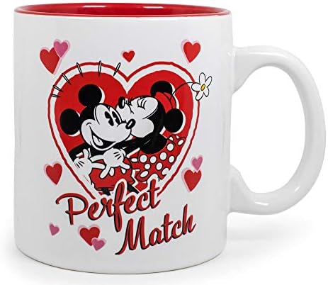 Изключителна Керамична Кафеена чаша с Мики и Мини Маус Perfect Match Jumbo | Кухненски Принадлежности Disney | Набор от предмети от бита и напитки за домашна бар | с Капацитет 20 грама