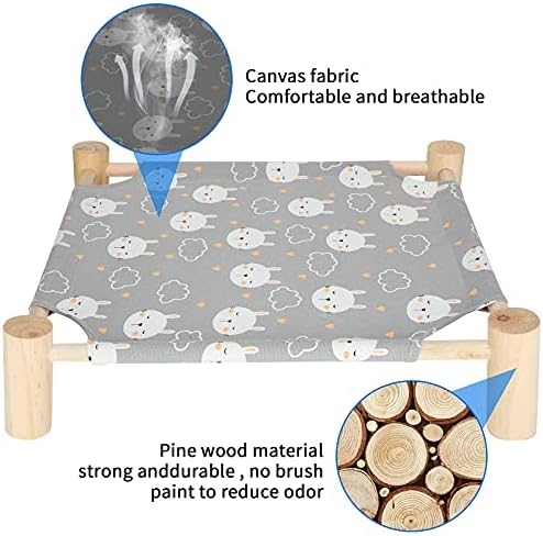 Легло-Хамак за котки TUSATIY, Масивна Дървена Подвижна Моющаяся Легло за Котки, Повдигнати Легло за спане за домашни любимци, Дишаща, Подходящ за котки и малки Кученца |