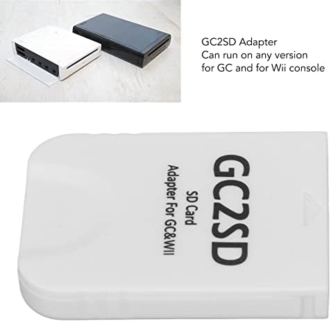 Адаптер за карта с памет Zopsc за Wii Micro, адаптер за карта с памет GC2SD Micro SD четец на карти памет за конзоли Gamecube, Wii, щепсела и да играе.(Бял)
