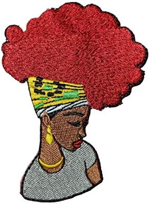 Нашивка за момичета в стил Афро, на Бродирани Желязо Апликация за Раници, Дънкови Якета, Тениски, Дрехи (Боядисана)