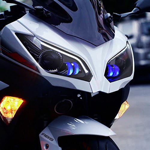 KT Пълна Led Фаровете възли за Kawasaki Versys 650 2015-2018 Син DRL На Поръчка Модифициран Преден Централен Фенер Мотоциклет на Далечни разстояния/Приглушена Светлина От Оптични Влакна Дневен Ходова Светлина