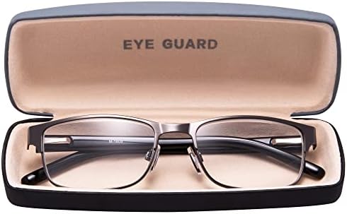 EYEGUARD Readers Луксозни Метални Правоъгълни Очила за четене за Мъже 1.00