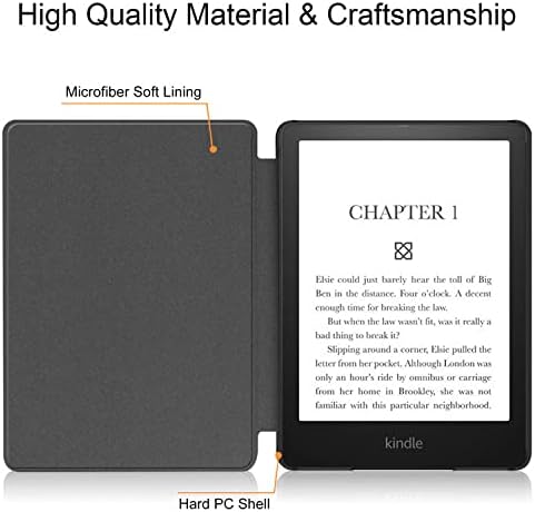 Калъф, съвместим с Kindle на Изцяло Новия 11-то поколение 2021 г., от 6,8-инчов Защитен калъф за таблет Smart E-Reader Shell от изкуствена кожа с автоматична функция за събуждане / сън и магнитна закопчалка - Pink Text