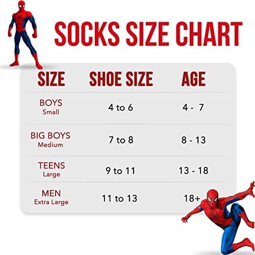 Чорапи Marvel със спайдърмен на за момчета и Мъже, 6 Опаковки Чорапи за Мъже и Момчета, Мъжки Спортни Чорапи, Спортни Чорапи за момчета,