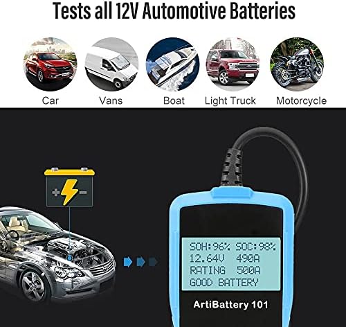 WDBBY AB101 Тестер с акумулаторна батерия 12 v Напрежение Тест на Батерията Анализатор Зарядно устройство 2000CCA Автомобилен Тестер Добив зареждане Circut