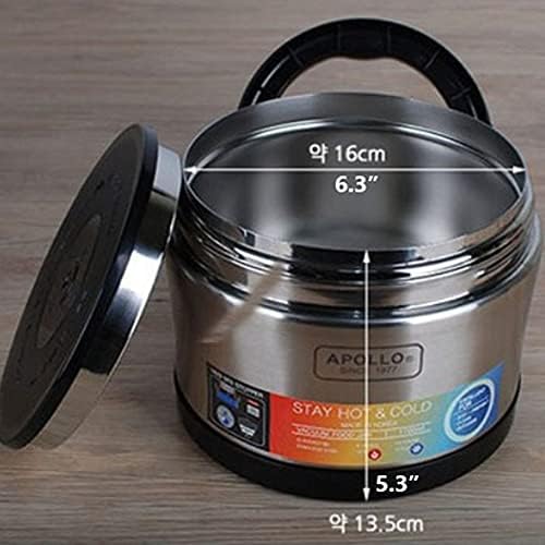 Термос за храна TULGIGS от неръждаема стомана с вакуумна изолация ECO-1700 Stay Hot & Cold 1700 мл, Черен Произведено в Корея
