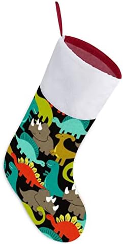 Сладък Коледен Отглеждане с Динозавром, Коледна Елха, Висящи Чорапи за Камината, с Къси Плюшени Белезници, Украса за Дома Празнични Партита