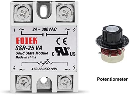 PIKIS SSR 10VA 25VA 40VA Твърди Релеен Регулатор на напрежение 24-380 В променлив ток с потенциометром 10A 25A 40A (Размер: I-50)