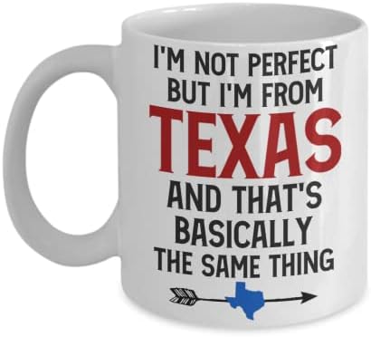 Подарък Аз съм от Тексас | Texas кафеена чаша | Идея за подарък за техасских мъже и Жени | Забавен Texas подарък на Мъжа си, Жена си, Брат си, Сестра си, колега |, Бял