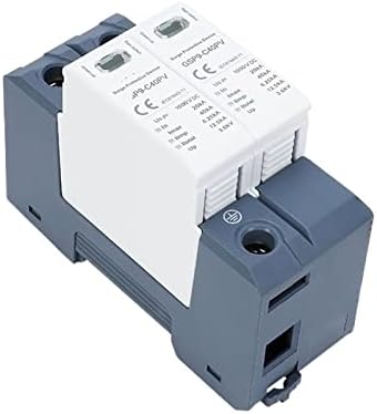MASYLS GSP9 Фотоелектричния DC SPD 2P 600V 1000V 20KA ~ 40KA Мрежов филтър Защитно устройство за защита от мълнии на Релсите T1 + T2 1 бр. Промишлени електрически (Размер: 2P 1000VDC)