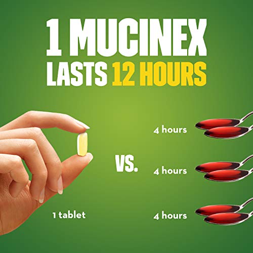 Муцинекс ДМ 12-часови хапчета за отхаркивания и потискане на кашлица, по 20 броя (опаковка от 6 броя)