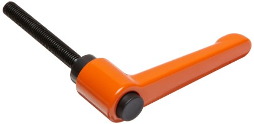 Molded Цинковая Metric Регулируема дръжка с оранжев бутон, на Резба прът с дължина 30 мм, височина 30,5 мм, Резба M6 x 1.0 mm, дължина конец 50 мм (опаковка от 2 броя)