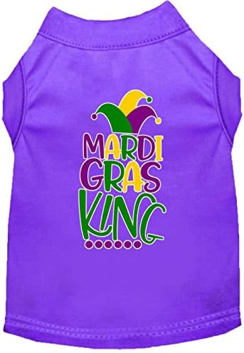 Тениска за кучета на Mardi Gras King с Трафаретным принтом Mardi Gras Зелен XXL