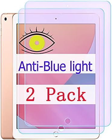 Muntonski Против Bluelight е Съвместим С защитно фолио за екрана на iPad 9-то поколение 10.2 инча 8-то и 7-то поколение 7 8 9-ти Закалено Стъкло 9H СЪС заключване синя светлина 2 опаков