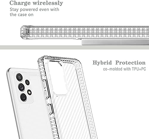 Калъф Samsung Galaxy A52 5G, DOOGE [Защита от пръстови отпечатъци] [Нескользящий] модел от въглеродни влакна, Сверхпрочная Защитна Прозрачна Тънка делото с противоударным брон?