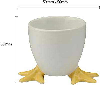 Чашки за яйца от кокоши крака БСК, състоящ се от 4 части, 5 x 5 x 5 см, жълти, 4 комплекта